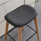 Contemporary 29.9-inch Backless Bar Stool with Solid Wood Base