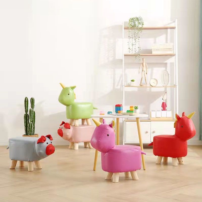 Contemporary Pouf Ottoman Cotton Upholstered Animal Shape Ottoman with Chair Legs Clearhalo 'furn' 'furn_ottomans_poufs' 'Furniture' 'Living Room Furniture' 'Ottomans & Poufs' 'ottomans_poufs' 1200x1200_5899a18f-bb22-46e6-9fcb-f7aba7094d6d