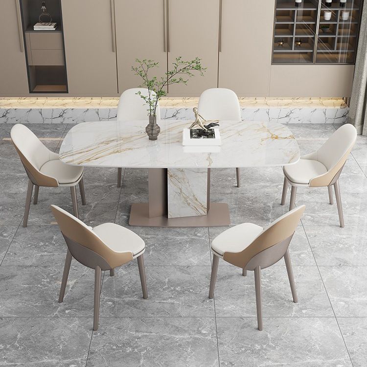 Nordic Sintered Stone Top Dining Set Rectangle 1/4/5/7 Pieces Dinette Table Set Clearhalo 'Dining Room Sets' 'Dining Tables & Seating' 'dining_room_set' 'furn' 'furn_dining_room_set' 'Furniture' 'Kitchen & Dining Furniture' 1200x1200_589ae6b8-9b95-4338-9149-6cdc8de44e81