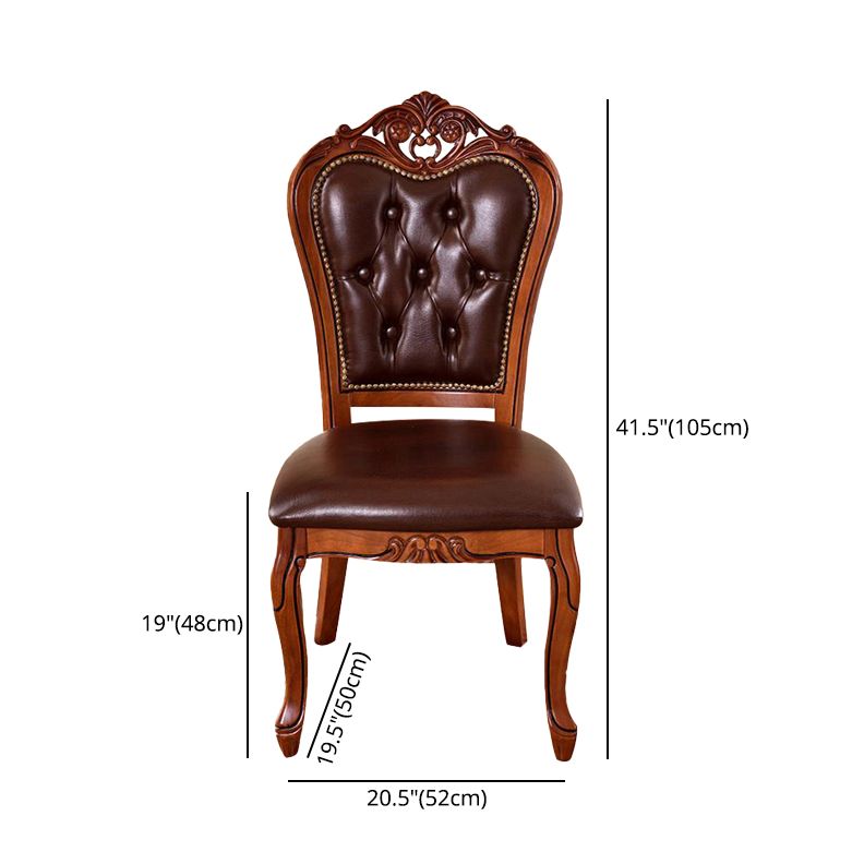 Leather Open Back Dining Side Chair Kitchen Dining Chair with Solid Wood Legs Clearhalo ' kitchen&dining_furn' 'Dining Chairs' 'Dining Tables & Seating' 'dining_chair' 'furn' 'furn_dining_chair' 'Furniture' 'furniture_dining_chair' 'Kitchen & Dining Furniture' 'kitchen' 1200x1200_589b5e8a-636f-418a-a8b6-6d8be3f178b2