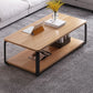Modern Rectangular Coffee Table Natural/White Shelf Included Cocktail Table - 16.73" H