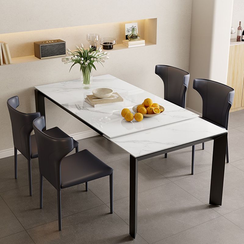 Table à manger rectangulaire en pierre, meuble extensible de Style moderne, 1/3/4/5 pièces, blanc