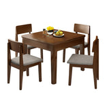 Muebles de madera maciza de estilo moderno 1/5 piezas de mesa cuadrada de forma cuadrada con silla