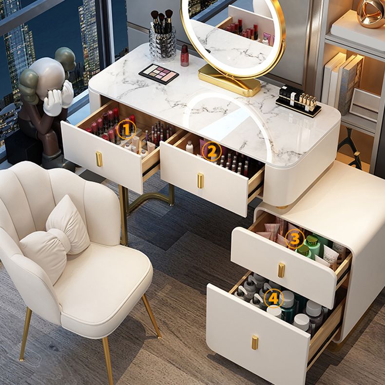 Tavolo da toeletta per vanità da letto contemporaneo tavolo da trucco in legno con cassetto