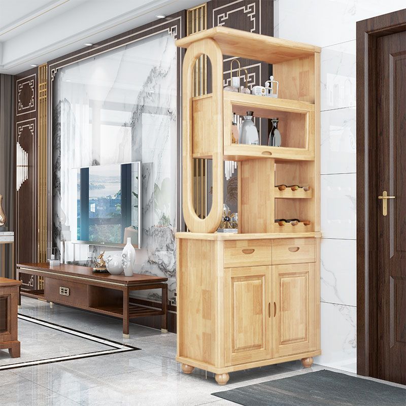 Rettangolo in legno massiccio 76,77 "Accento alto con cassetti e porte