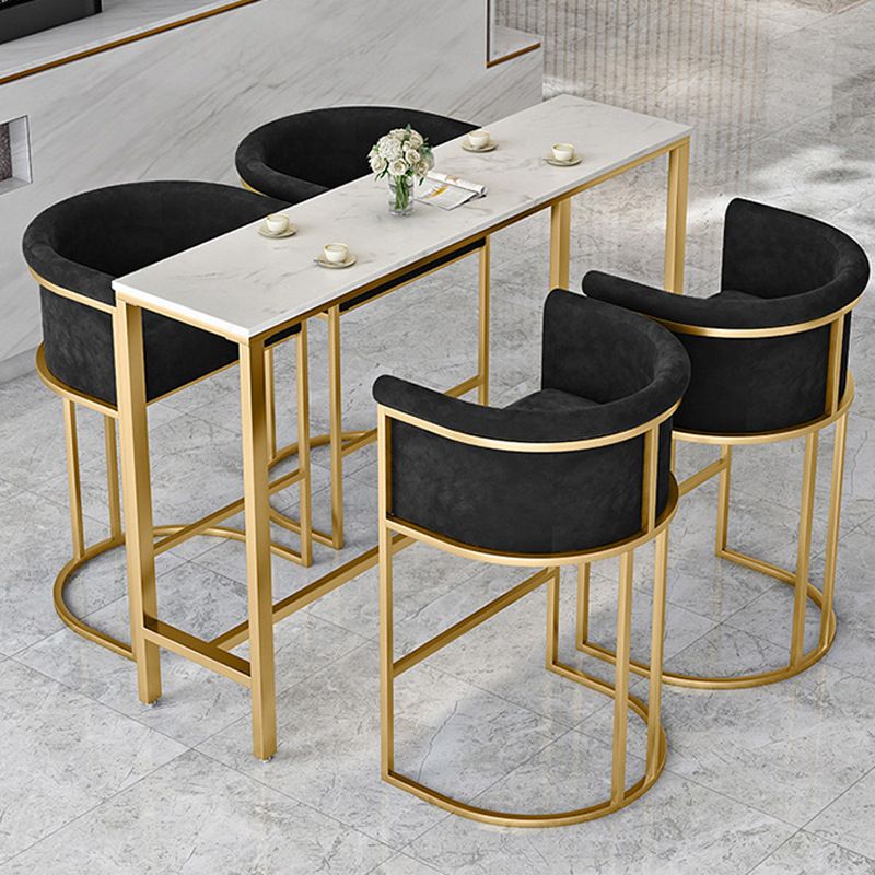 Metal and Marble Rectangular Table, Industrial Style Minimalist Corporate Pantry Bar Table Clearhalo 'Bar Furniture' 'Bar Tables' 'bar_tables' 'furn' 'furn_bar_tables' 'Furniture' 'Kitchen & Dining Furniture' 1200x1200_589f0423-e7e4-4aa2-b413-ff0d8e3391dc