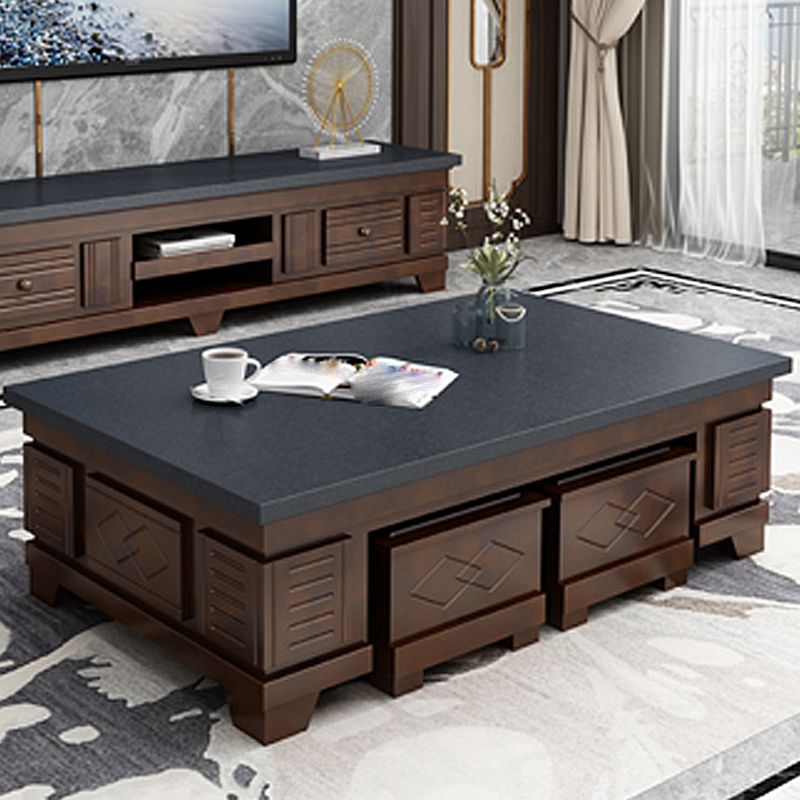 Modern Wood Coffee or End Table with Storage Cocktail Table Rectangular in Black Clearhalo 'Coffee & Accent Tables' 'Coffee Tables' 'coffee_tables' 'furn' 'furn_coffee_tables' 'Furniture' 'Living Room Furniture' 1200x1200_58a10423-fc7e-4ea8-b915-de9246b820e8