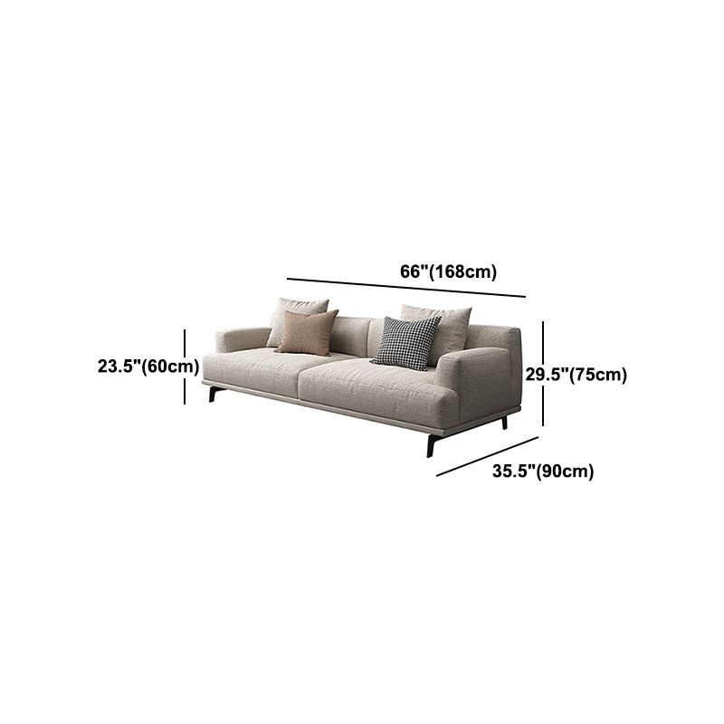 Faux Leather and Cotton Blend Recessed Arm Furniture Sectionals in Beige Clearhalo 'furn' 'furn_sectionals' 'Furniture' 'Living Room Furniture' 'Sectionals' 1200x1200_58a1e177-6917-48af-b5db-4e8ed99777f3
