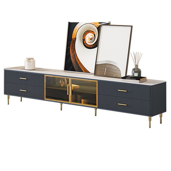 Poner de Stone and Wood TV Stand Scandinavian 4-Drawer TV Console