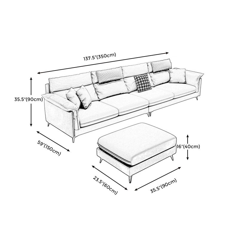 Stain-Resistant Pillowed Back Cushions Sectional Square Arm Sofa with Ottoman Included Clearhalo 'furn' 'furn_sectionals' 'Furniture' 'furniture_sectionals' 'Living Room Furniture' 'Sectionals' 1200x1200_58a233c8-43d2-4a82-b646-9f90c99e06d5