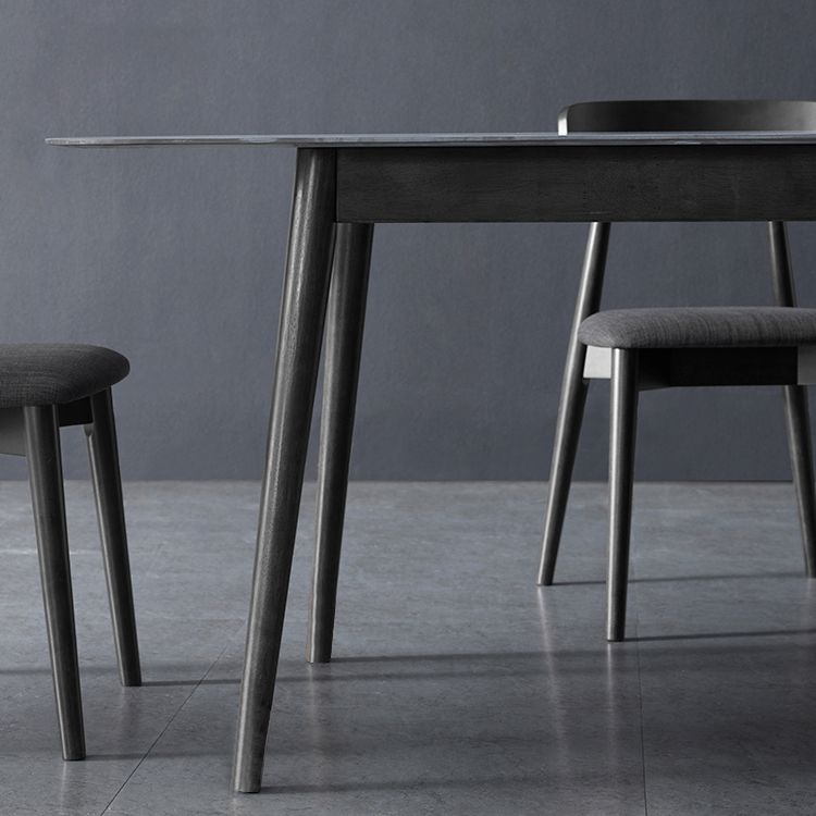 Tavolo da pranzo rettangolare in pietra grigio in stile moderno per cucina