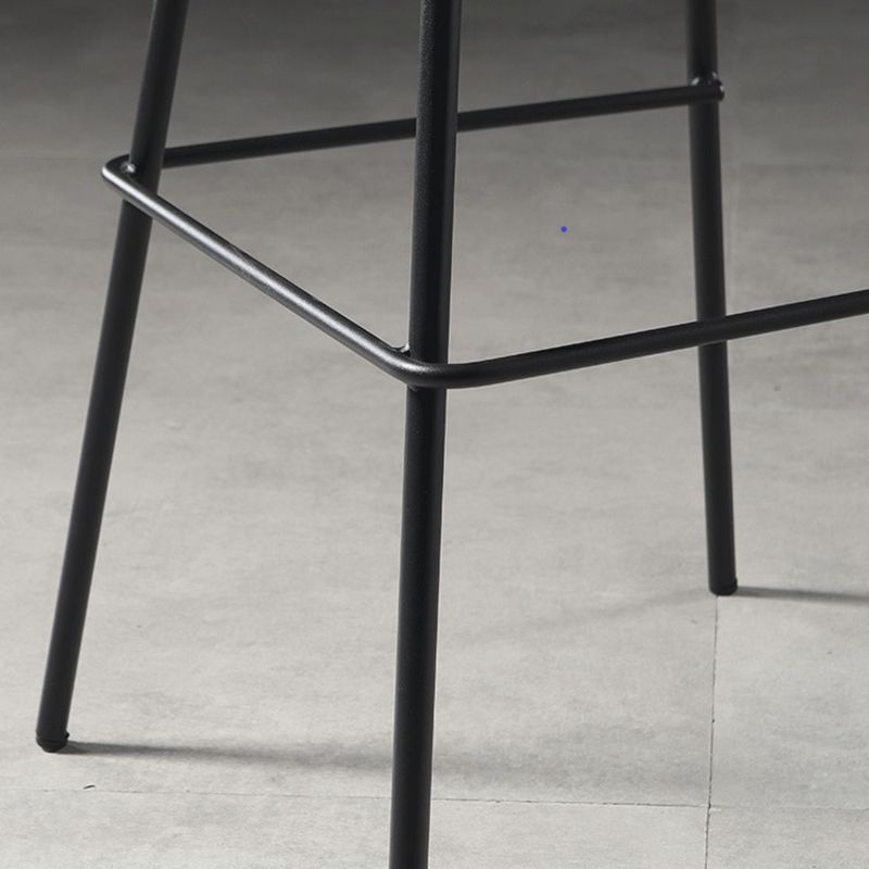 Industrial Indoor Bucket Counter Bar Stool Footrest Faux Leather Bar Stool