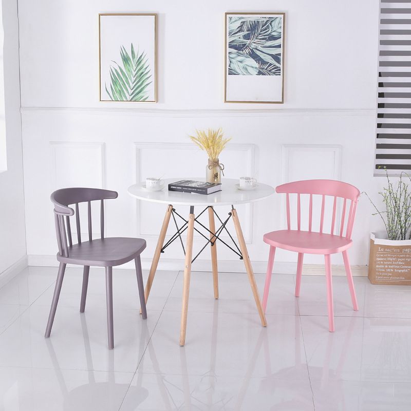 Home Contemporary Side Chair Windsor Back Plastic Dining Room Chair Set Clearhalo ' kitchen&dining_furn' 'Dining Chairs' 'Dining Tables & Seating' 'dining_chair' 'furn' 'furn_dining_chair' 'Furniture' 'furniture_dining_chair' 'Kitchen & Dining Furniture' 'kitchen' 1200x1200_58a4c791-1403-4afb-9e5a-d0e4f5469f73