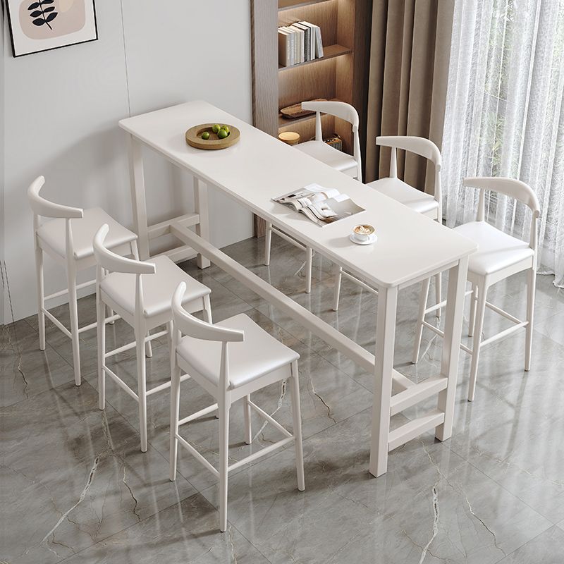 Contemporary Indoor Bar Dining Table Rectangle Wood Bar Stool Table Clearhalo 'Bar Furniture' 'Bar Tables' 'bar_tables' 'furn' 'furn_bar_tables' 'Furniture' 'Kitchen & Dining Furniture' 1200x1200_58a524a4-1f2a-4557-a304-45fdaf77a182