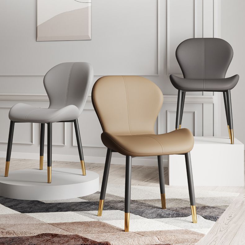 Leather Contemporary Home Side Chair Wingback Matte Finish Dining Chair Clearhalo ' kitchen&dining_furn' 'Dining Chairs' 'Dining Tables & Seating' 'dining_chair' 'furn' 'furn_dining_chair' 'Furniture' 'furniture_dining_chair' 'Kitchen & Dining Furniture' 'kitchen' 1200x1200_58a5f13b-de88-42e4-b31b-227fd18c2580