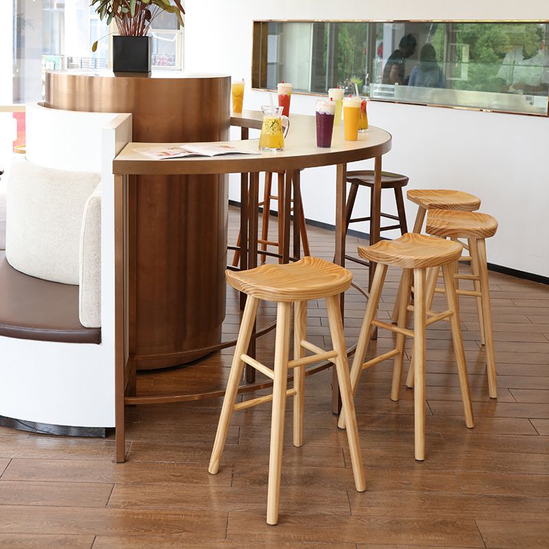 Modern Armless Counter Stool Pine Wood Cafe Bar Stool with Wooden Seat and Pedal Clearhalo 'Bar Furniture' 'Bar Stools' 'bar_stools' 'furn' 'furn_bar_stools' 'Furniture' 'furniture_bar_stools' 'Kitchen & Dining Furniture' 1200x1200_58a7268f-fb30-4eb2-9da2-2de9b657e718
