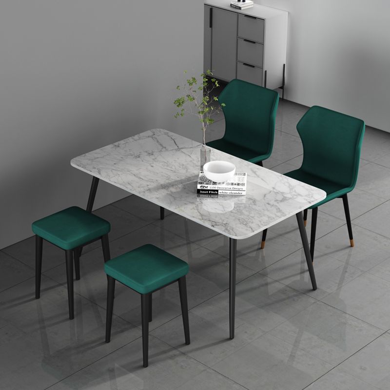 Elegante ottomano in finto ottomano a colori solidi resistenti a sgabello quadrato