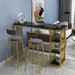 Rectangle Bar Dining Table Contemporary Bar Table with Sled Base in Gold Clearhalo 'Bar Furniture' 'Bar Tables' 'bar_tables' 'furn' 'furn_bar_tables' 'Furniture' 'furniture_bar_tables' 'Kitchen & Dining Furniture' 1200x1200_58a83343-12ce-43b4-b202-44c80ea05a1d