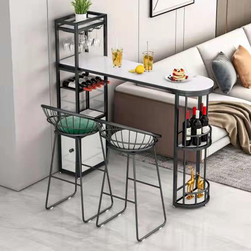 Bartafel met marmeren blad, speciale pubtafel in eigentijdse stijl voor pauzeruimte