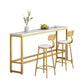 Rectangle Bar Dining Table Contemporary Bar Table with Trestle Base in Gold