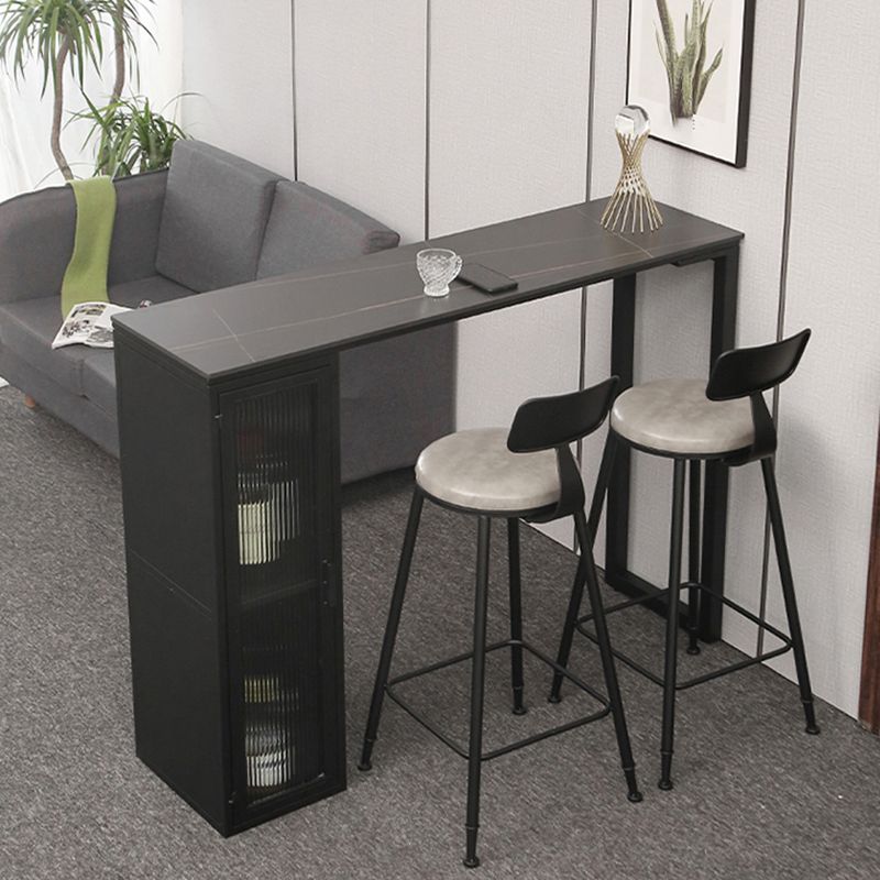 Modern Stone Pub Bar Table Indoor Event and Cocktail Table with Storage Clearhalo 'Bar Furniture' 'Bar Tables' 'bar_tables' 'furn' 'furn_bar_tables' 'Furniture' 'furniture_bar_tables' 'Kitchen & Dining Furniture' 1200x1200_58ad486a-5477-44ad-ba7d-e2c3456bc34a