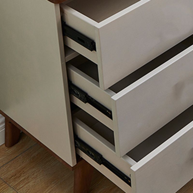 Contemporary Vertical Chest Bedroom Storage Chest in White with Drawers