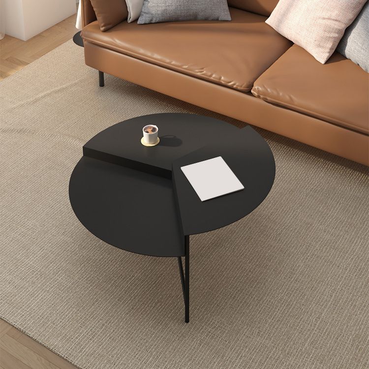 Mid-Century Modern Iron Cocktail Table with 3 Metal Legs and Round Top Clearhalo 'Coffee & Accent Tables' 'Coffee Tables' 'coffee_tables' 'furn' 'furn_coffee_tables' 'Furniture' 'Living Room Furniture' 1200x1200_58b2568a-6de6-471c-886b-a05988b665e9