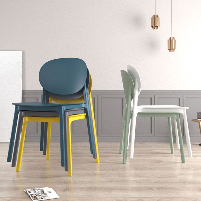 Contemporary Style Stackable Chair Kitchen Armless Chair with Plastic Legs Clearhalo 'Dining Chairs' 'Dining Tables & Seating' 'dining_chair' 'Furniture' 'furniture_dining_chair' 'Kitchen & Dining Furniture' 1200x1200_58b2848a-fdac-464c-9fcd-0ca6b04e9980