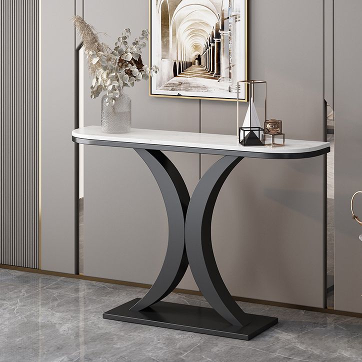 Tavolo di divano console di ferro glam a mezza luna console in marmo tavolo per la sala