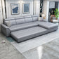 113.39" W x 64.96" D x 35.43" H Sleeper Sofa & Chaise Faux Leather Sewn Pillow Back Sofa Clearhalo 'furn' 'furn_sectionals' 'Furniture' 'furniture_sectionals' 'Living Room Furniture' 'Sectionals' 1200x1200_58b55b1b-a75b-43dd-900c-b71d1ff0ee63