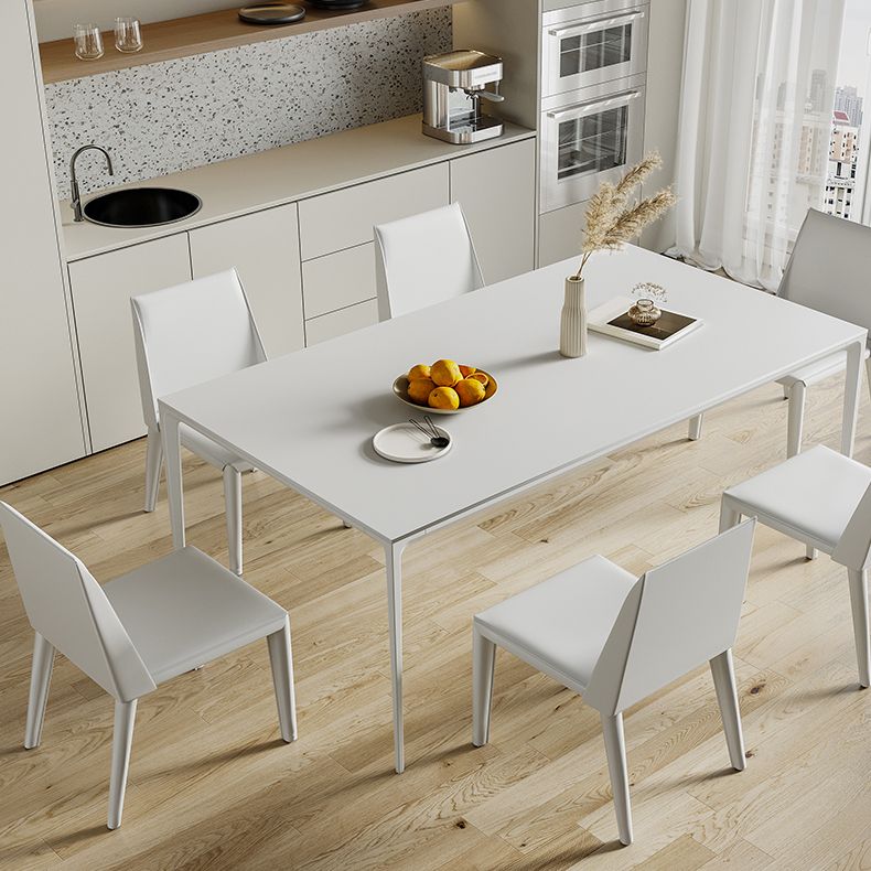 Modern Style Dining Table Sintered Stone Rectangle 4 Legs Table Clearhalo 'Dining Tables & Seating' 'Dining Tables' 'dining_table' 'furn' 'furn_dining_table' 'Furniture' 'Kitchen & Dining Furniture' 1200x1200_58b8be4e-546d-4029-a973-07782eb24349