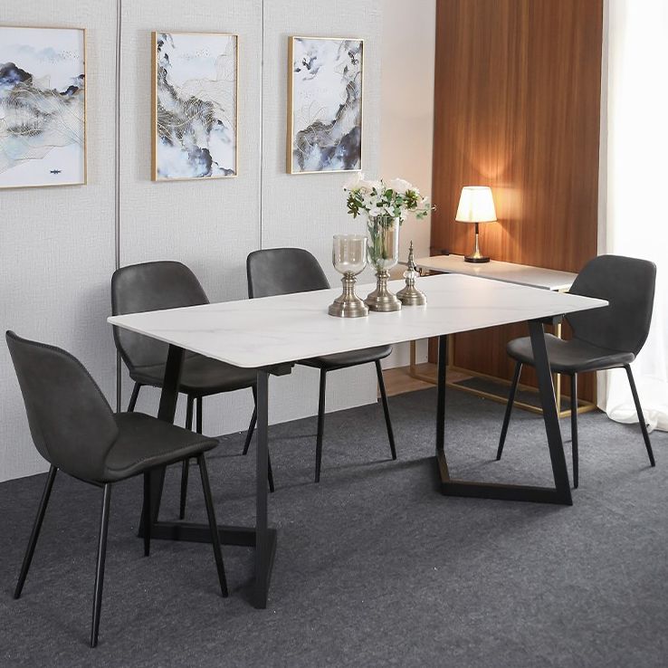 Modern Style Rectangle Dining Table Stone Dining Room Collection for Indoor Clearhalo 'Dining Tables & Seating' 'Dining Tables' 'dining_table' 'furn' 'furn_dining_table' 'Furniture' 'furniture_dining_table' 'Kitchen & Dining Furniture' 'kitchen' 'kitchen_dining_table' 1200x1200_58b9f250-d9f8-4b9f-85c5-fc6ce68e713c