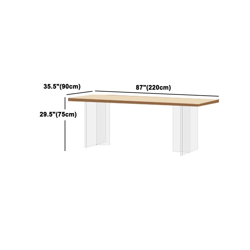 Modern Rectangular Dining Table Set 1/3/5 Pieces Solid Wood Dining Room Set