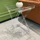 Cross Legs Side Table Acrylic Round/Rectangular Sofa Side Accent Table