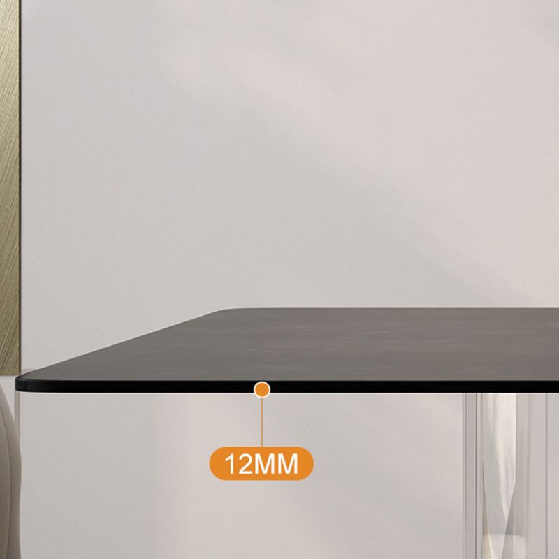 Modern Rectangle Dining Table Black Top Sintered Stone Table for Home Clearhalo 'Dining Tables & Seating' 'Dining Tables' 'dining_table' 'furn' 'furn_dining_table' 'Furniture' 'Kitchen & Dining Furniture' 1200x1200_58bbab0a-51bb-479c-9dc6-d93f94431e8c