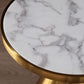 Tavolino contemporaneo di marmo rotondo in marmo/pietra - 21,65 "H