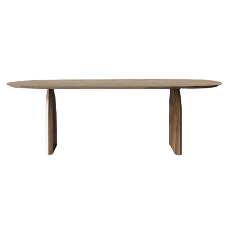 Oval Solid Wood Brown Tone Dining Table Modern Double Pedestal Table for Dining Room Clearhalo ' dining_table' 'Dining Tables & Seating' 'Dining Tables' 'furn' 'furn_dining_table' 'Furniture' 'furniture_dining_table' 'Kitchen & Dining Furniture' 'kitchen&dining_furn' 'kitchen' 'kitchen_dining_table' 1200x1200_58bf036a-5231-4a3e-9b82-3a701a476950