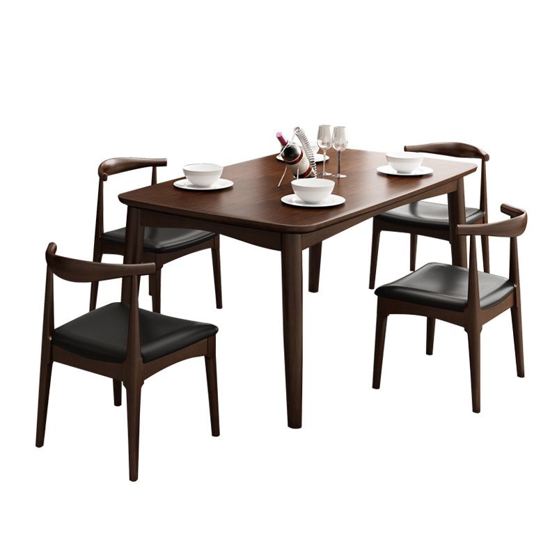 Rubberwood massief houten eettafel Moderne eettafel voor keuken