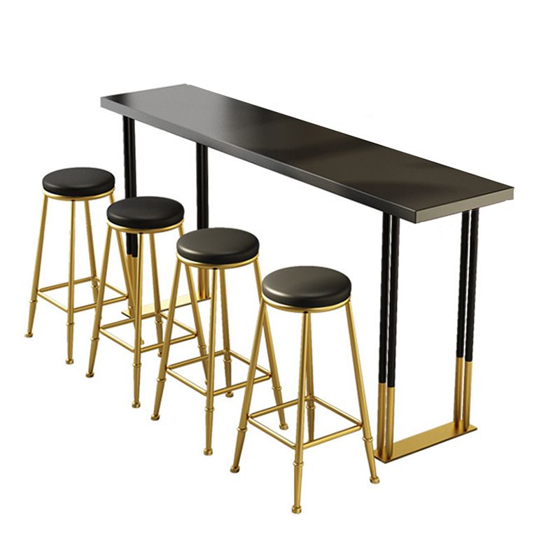 Industrial 1/2/3/5 Pieces Bar Table Set Rectangle Wood Bar Table with Metal Stools