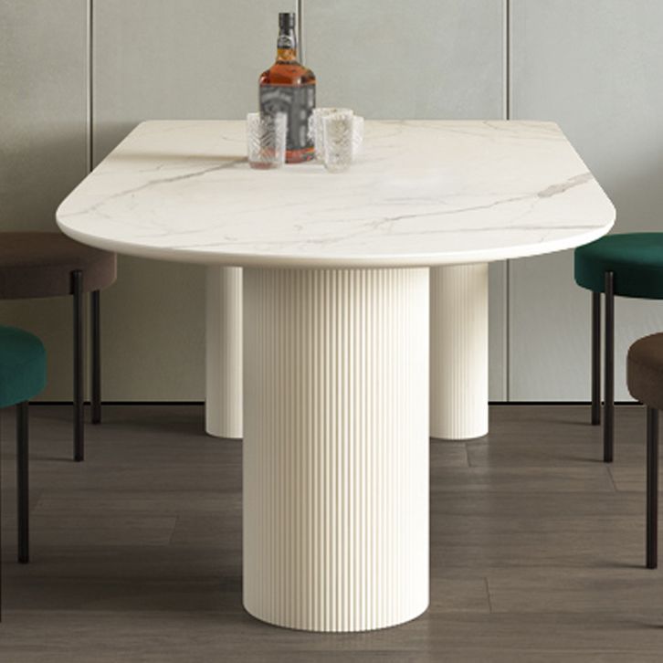 Simplicity Style Sintered Stone Dining Table 3 Legs Base 55" Wide Freeform Table for Home Clearhalo ' dining_table' 'Dining Tables & Seating' 'Dining Tables' 'furn' 'furn_dining_table' 'Furniture' 'furniture_dining_table' 'Kitchen & Dining Furniture' 'kitchen&dining_furn' 'kitchen' 'kitchen_dining_table' 1200x1200_58c214b5-a3f6-4aae-a957-ca08e8cd75e7