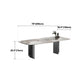 Modern Style Dining Table Sintered Stone Rectangle Table with Stainless Steel Base