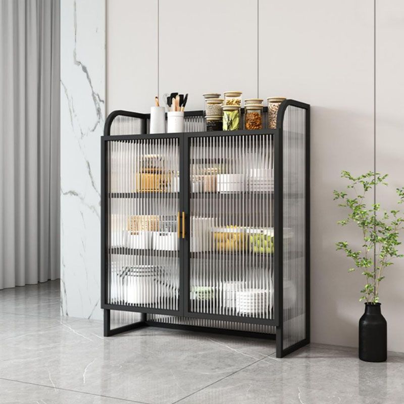 Tavolo a buffet in metallo a porte di vetro contemporanea per sala da pranzo