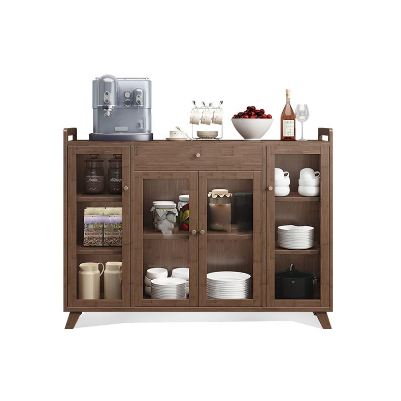 Sideboard moderna in colore browntea di sala da pranzo in legno con porte per soggiorno