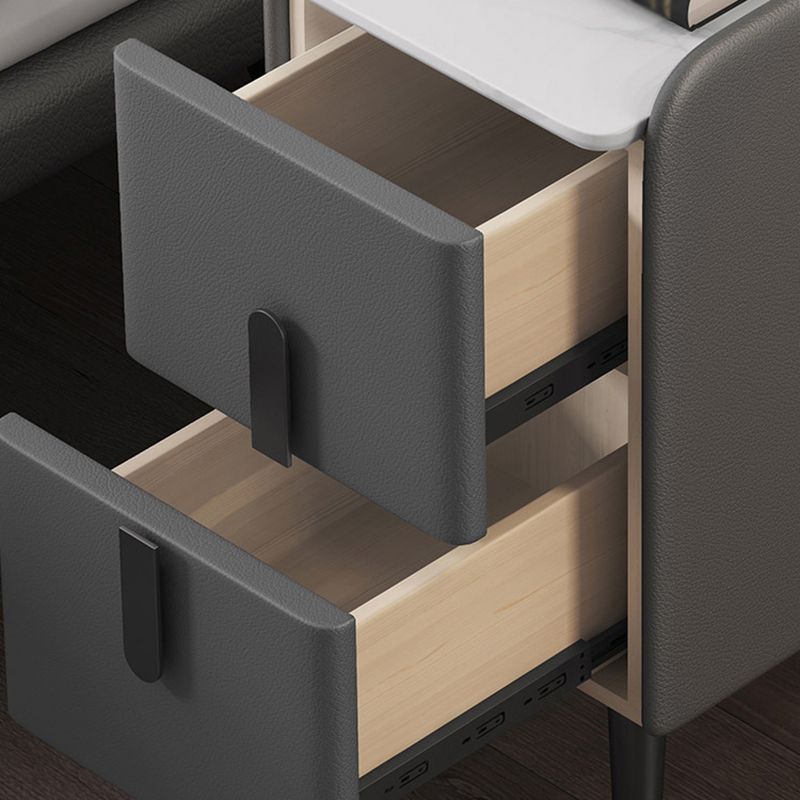 Rectangular Coffee Table with 4 Legs Base Design Rock Slate Top Metal Cocktail Table