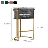 Contemporary Velvet Buckets Bar Stool Indoor Low Back Counter Stool with Iron Legs Clearhalo 'Bar Furniture' 'Bar Stools' 'bar_stools' 'furn' 'furn_bar_stools' 'furniture_bar_stools' 'Kitchen & Dining Furniture' 'kitchen&dining_furn' 'kitchen' 'kitchen_furn' Furniture' 1200x1200_58c9709d-81e7-4e1b-a623-dcc51e55aaee