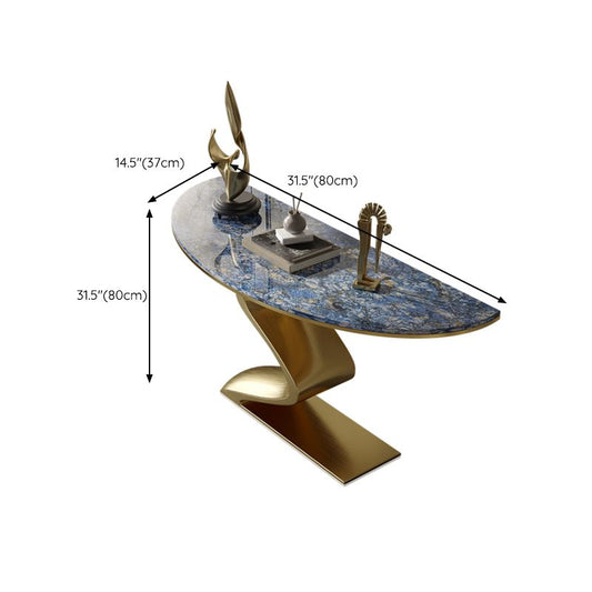 Tavolo console blu glam mezza luna tavolo divano console per sala