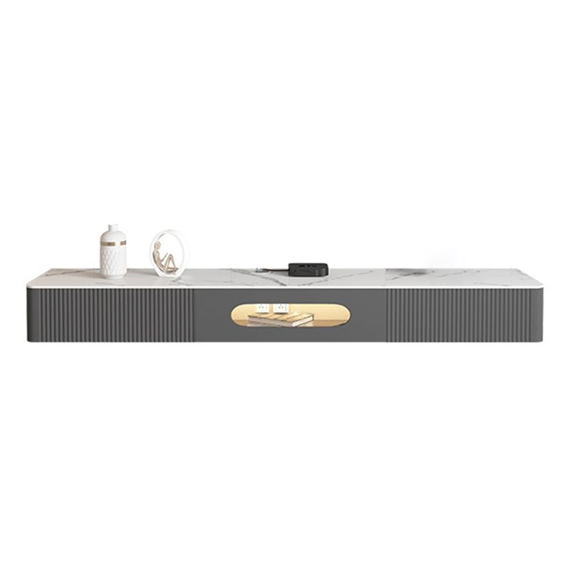 Soporte de TV moderno, almacenamiento cerrado, consola multimedia de TV montada en la pared con cajones
