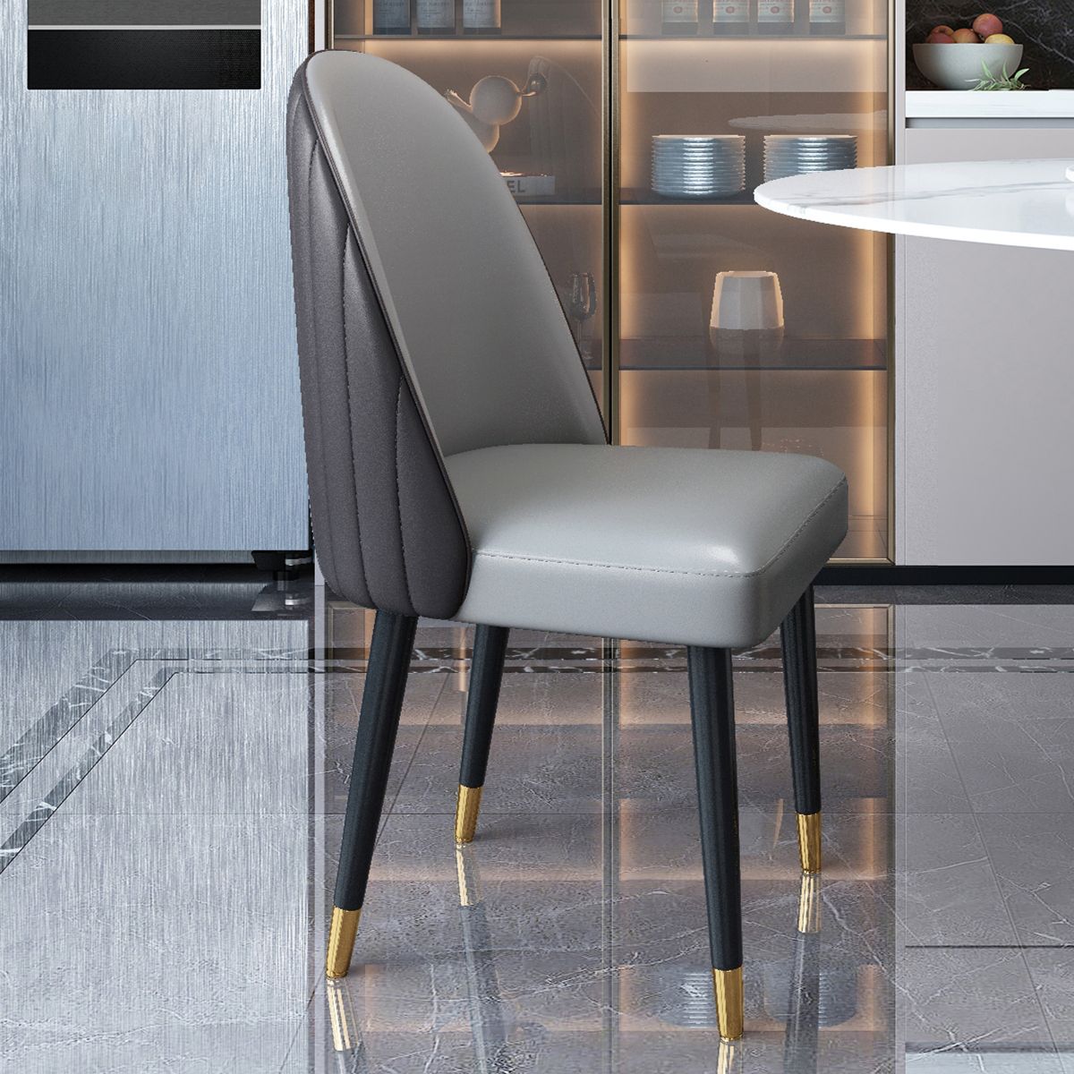 Nordic Style Leather Dining Room Chair Home Side Parsons Chair for Kitchen Clearhalo ' kitchen&dining_furn' 'Dining Chairs' 'Dining Tables & Seating' 'dining_chair' 'Furniture' 'furniture_dining_chair' 'Kitchen & Dining Furniture' 'kitchen' 1200x1200_58ca68dc-62ed-4384-9eeb-e9bf975ea7d3