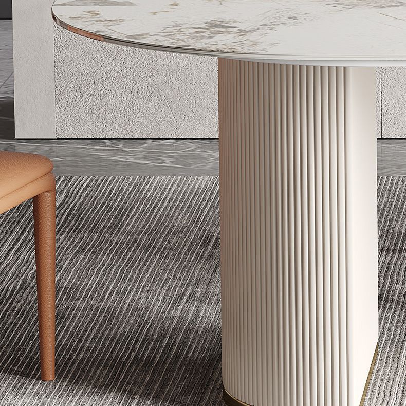 Oval Dining Table Traditional Luxury Stone Dining Table with Double Pedestal Clearhalo 'Dining Tables & Seating' 'Dining Tables' 'dining_table' 'furn' 'furn_dining_table' 'Furniture' 'Kitchen & Dining Furniture' 1200x1200_58cac278-b009-4e13-8d98-837ecc901513