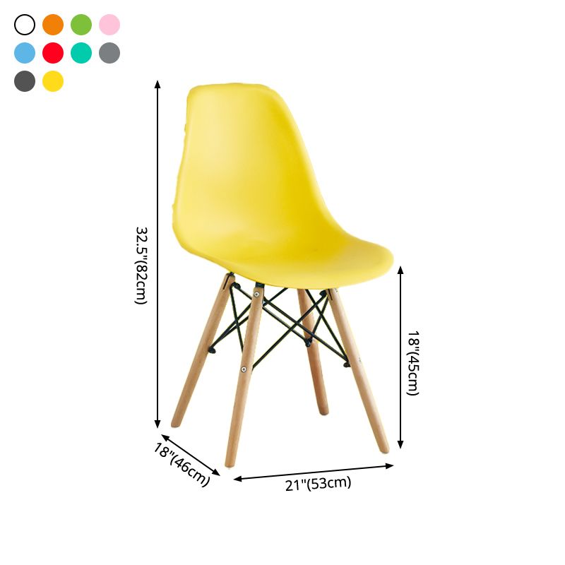 Armless Dining Chairs Eames Side Dining Chairs with Wood Legs (Set of 4) Clearhalo ' kitchen&dining_furn' 'Dining Chairs' 'Dining Tables & Seating' 'dining_chair' 'Furniture' 'furniture_dining_chair' 'Kitchen & Dining Furniture' 'kitchen' 1200x1200_58caf452-e934-4048-9864-a7258e8b4ec9